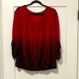 R&M Richards Sparkling Red Blouse